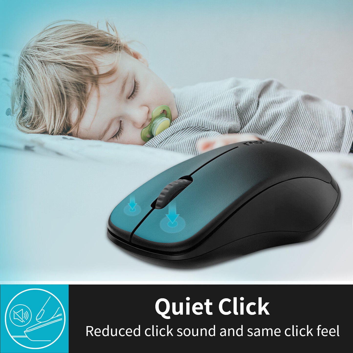 RAPOO 2.4Ghz 1000 DPI Wireless Optical Mouse with USB Receiver for PC Laptop