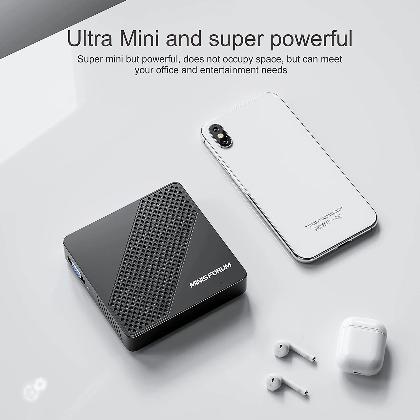 N40 Mini PC Fanless Silent Desktop Computer 4GB RAM, 64GB Emmc Micro PC, Celeron N4020 up to 2.8Ghz, 1000M LAN, HDMI&VGA, Support Auto Power on Mini Computer