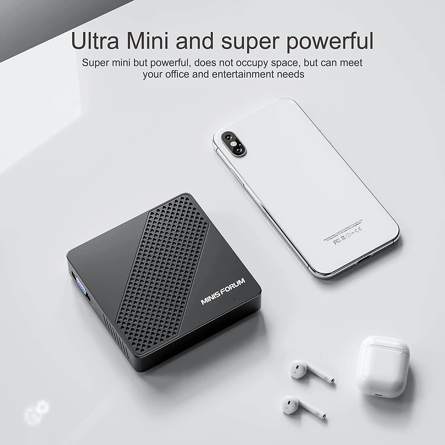 N40 Mini PC Fanless Silent Desktop Computer 4GB RAM, 64GB Emmc Micro PC, Celeron N4020 up to 2.8Ghz, 1000M LAN, HDMI&VGA, Support Auto Power on Mini Computer