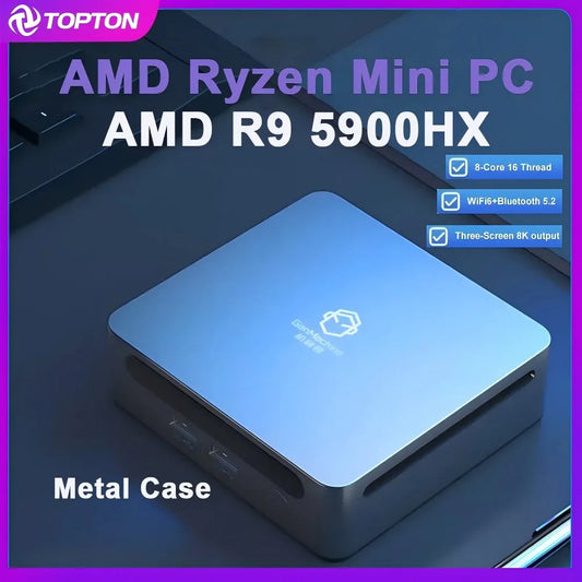 2024 New Gaming PC  Ryzen 9 5900HX 7 7730U Windows 11 DDR4 3200Mhz Nvme Mini PC Desktop Computer 3X4K HTPC Wifi6 BT5.2