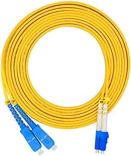 3Meters 10Ft LC to SC Duplex 9/125 Single-Mode Fiber Optic Cable Jumper Optical Patch Cord LC-SC