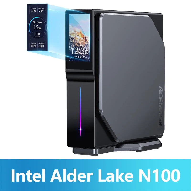 ACEMAGIC S1 Mini PC Gamer Windows 11  12Th Alder Lake N100 DDR4 16GB 512GB WIFI5 ,Bluetooth 4.2 VGA Gaming Computer