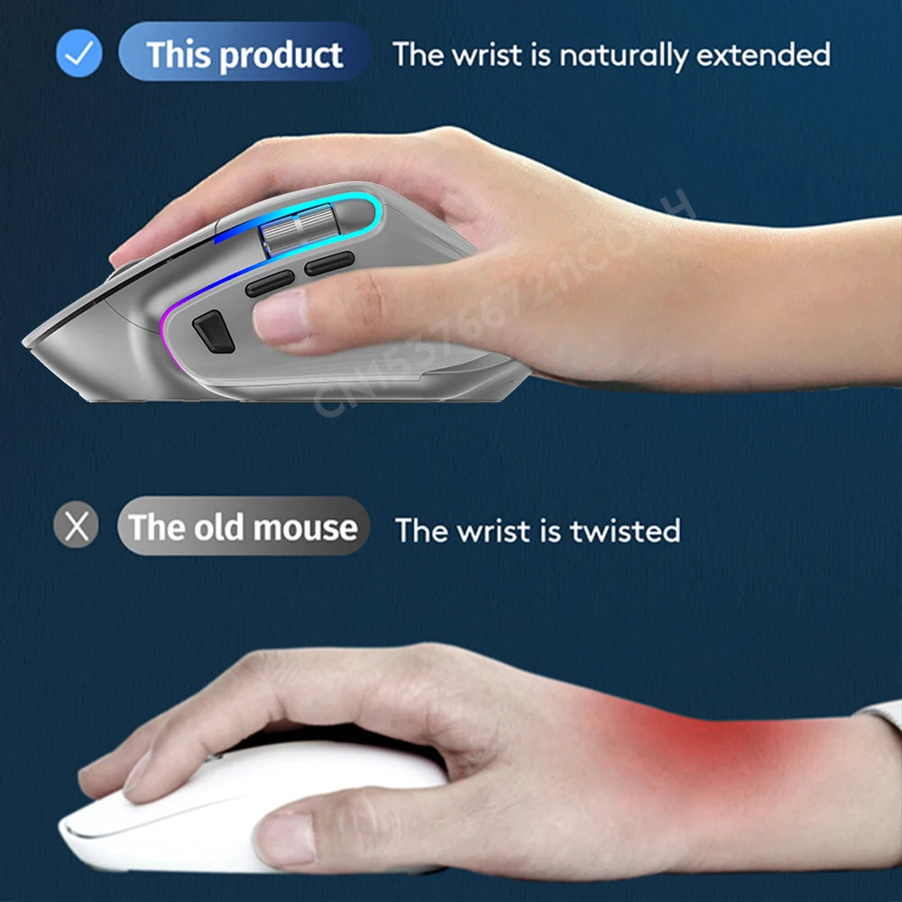 Rechargeable 2.4G Bluetooth Wireless Mouse Office Business 2.4G Wireless Ergonomic Mouse for PC Laptop
