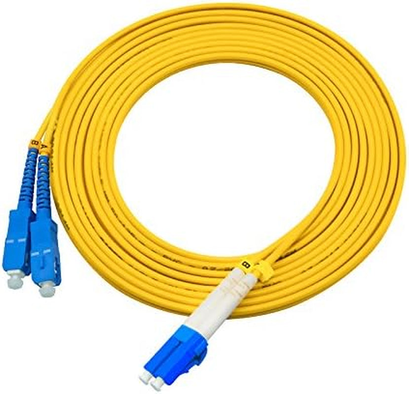 3Meters 10Ft LC to SC Duplex 9/125 Single-Mode Fiber Optic Cable Jumper Optical Patch Cord LC-SC