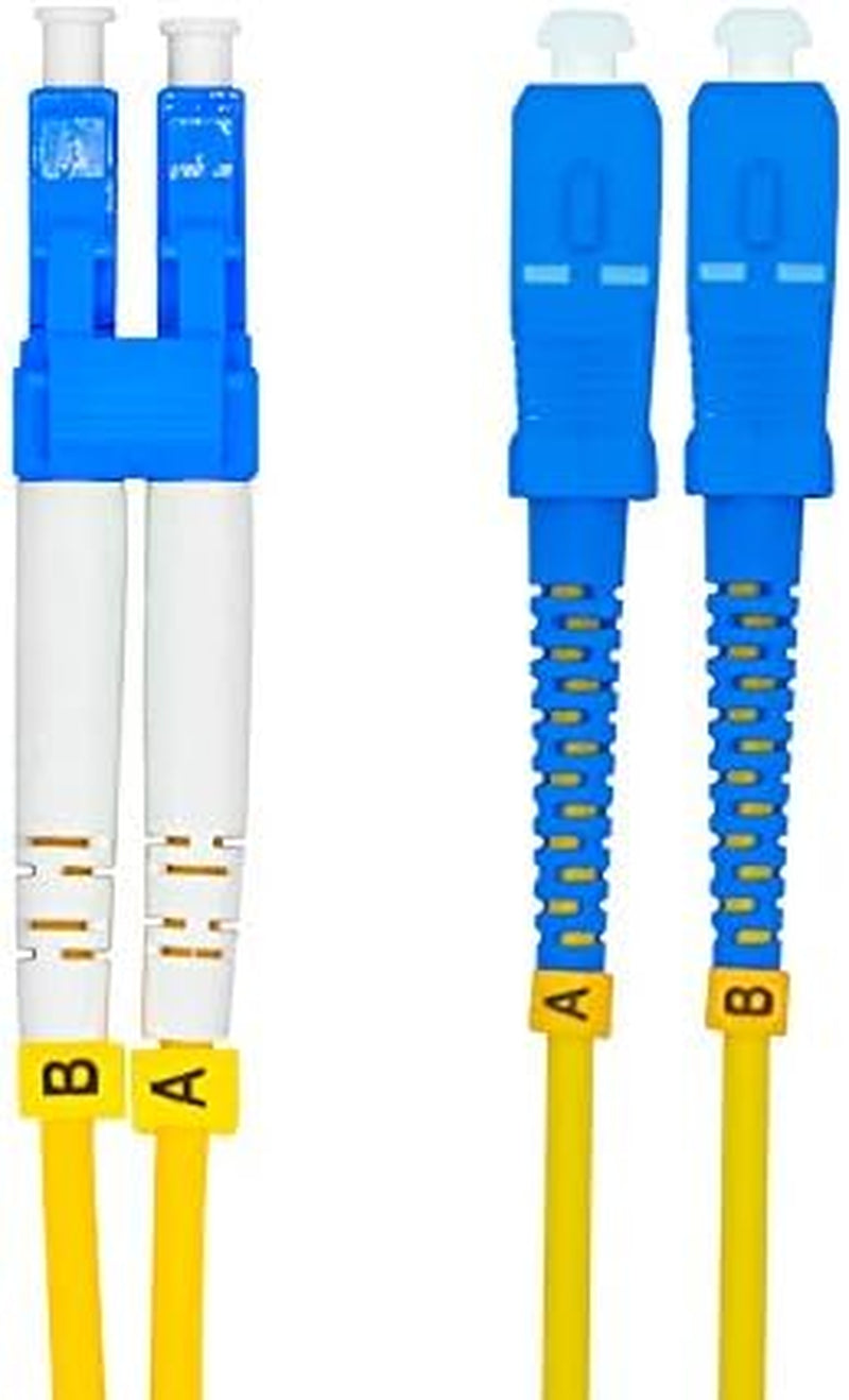3Meters 10Ft LC to SC Duplex 9/125 Single-Mode Fiber Optic Cable Jumper Optical Patch Cord LC-SC