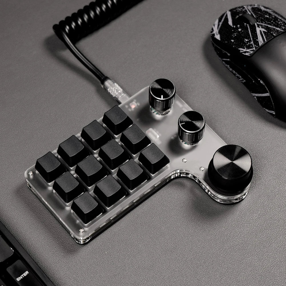 Programmable DIY Mechanical Keyboard RGB 12 Keys 3 Knob Custom Macro Keypad Bluetooth/Usb Hotswap Keyboard for Macbook Laptop PC