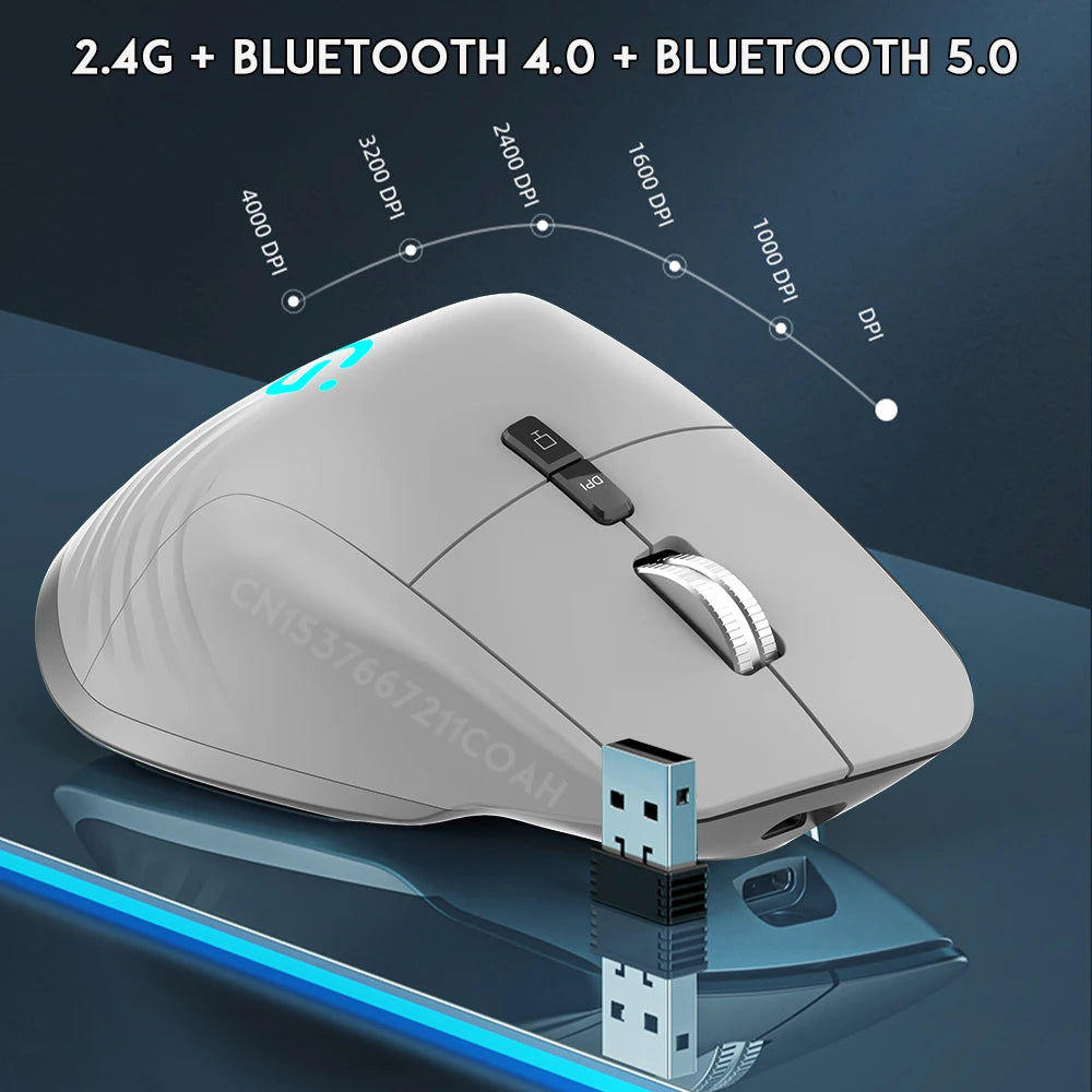 Rechargeable 2.4G Bluetooth Wireless Mouse Office Business 2.4G Wireless Ergonomic Mouse for PC Laptop