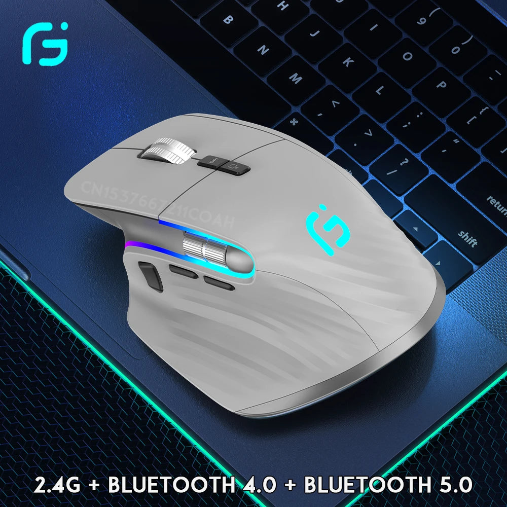 Rechargeable 2.4G Bluetooth Wireless Mouse Office Business 2.4G Wireless Ergonomic Mouse for PC Laptop