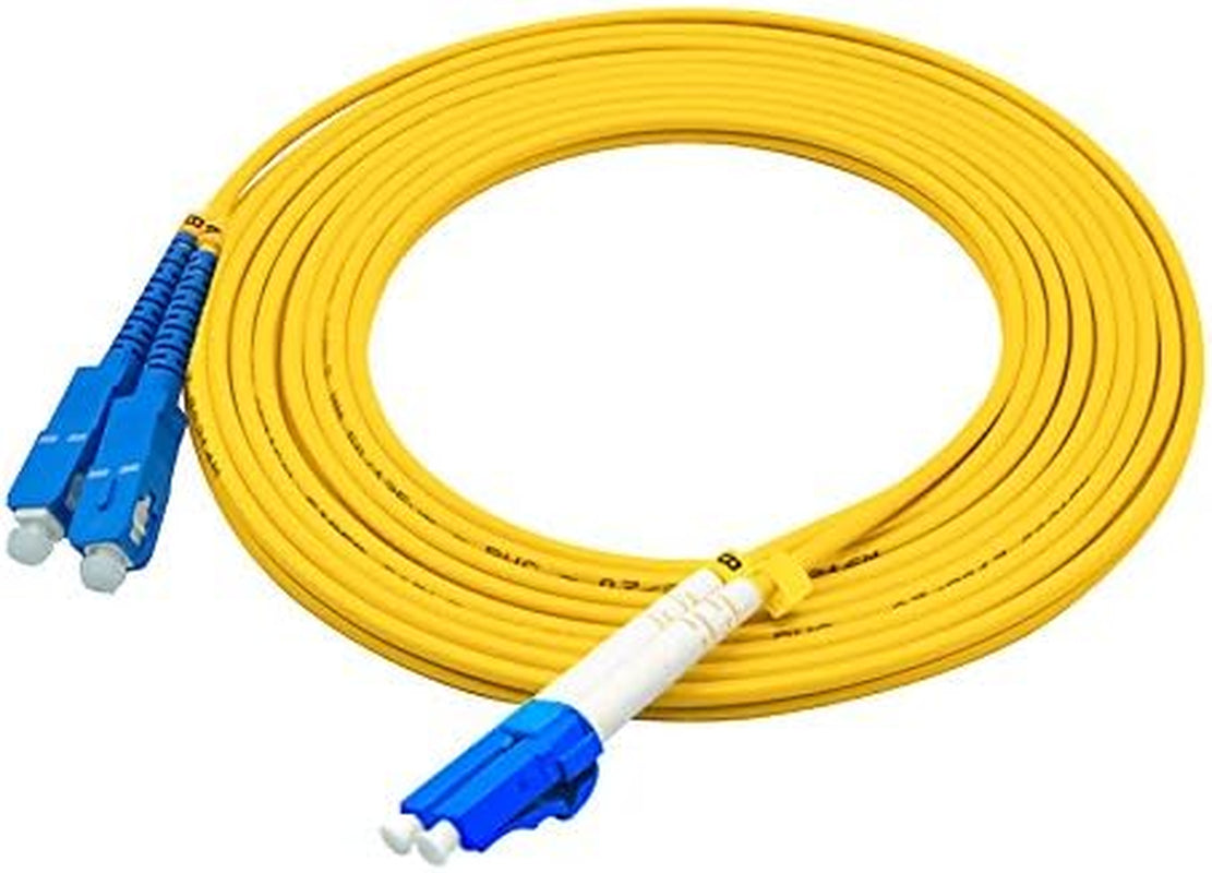 3Meters 10Ft LC to SC Duplex 9/125 Single-Mode Fiber Optic Cable Jumper Optical Patch Cord LC-SC