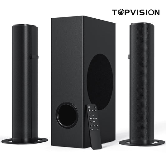 4.1Ch Sound Bar with Subwoofer, 120W Separable Sound Bar for TV, 2-In-1 Detachable Sound Bar with Usb/Aux/Coaxial/Optical/Hdmi/Bluetooth