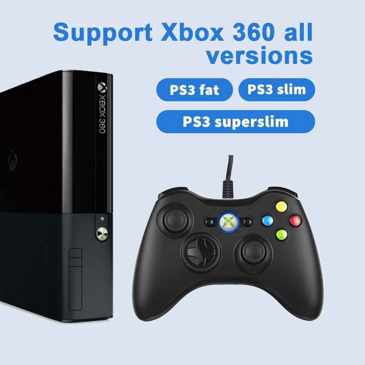 Xbox 360 Controller, Wired PC Game Controller Joystick Gamepad for Xbox 360 & PC Windows