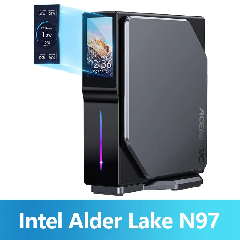 ACEMAGIC S1 Mini PC Gamer Windows 11  12Th Alder Lake N100 DDR4 16GB 512GB WIFI5 ,Bluetooth 4.2 VGA Gaming Computer